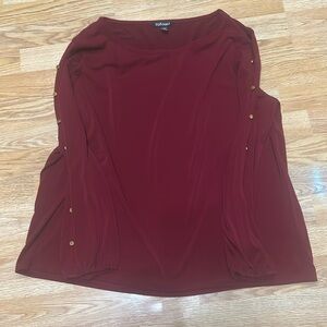 Roz & Ali 1X Burgundy Blouse - EUC